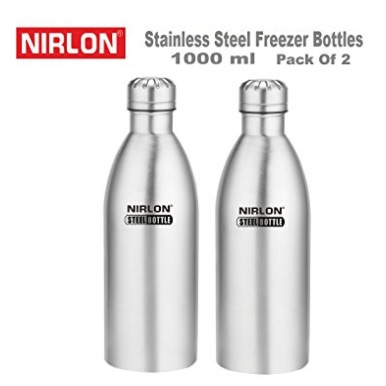 India Desire : Buy Nirlon Stainless Steel Bottle Set, Set of 3, Silver  At Rs. 318 from Amazon [Regular Price 509 ]
